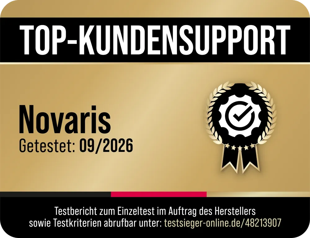 Top-Kundensupport-Siegel von Testsieger-Online