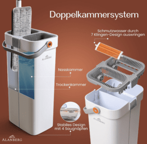 Produktbild Wischmopp Set mit Eimer von ALANBERG