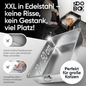 Produktbild Katzenklo Edelstahl XXL von POOBOX