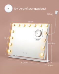 SONGMICS Schminkspiegel mit Beleuchtung, Bild 5