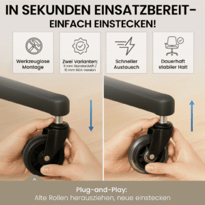 TPFLiving Castorrollen für Bürostühle, Bild 5