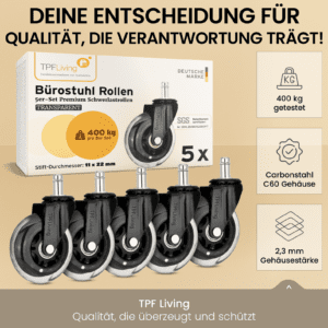 TPFLiving Castorrollen für Bürostühle, Bild 6