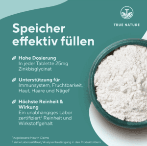 TRUE NATURE Zink Bisglycinat Kapseln, Bild 3