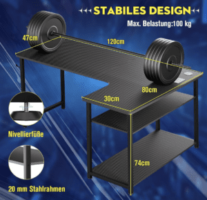 COMHOMA Gaming desk - DL002-120CT-BLK, Bild 7