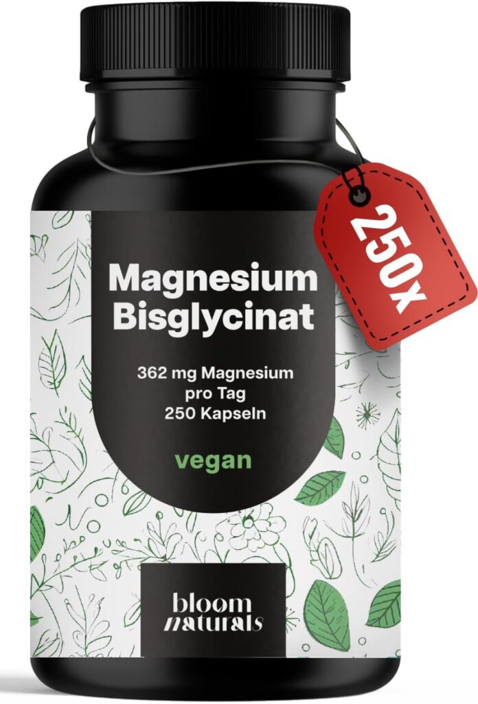 Bloom Naturals Magnesium Bisglycinat Kapseln - 250 Kapseln